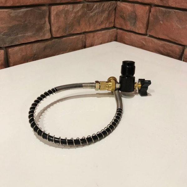 Заправочная станция №3 без манометра, шланг в стальной оплётке съёмный с концовками фостер (под квик)