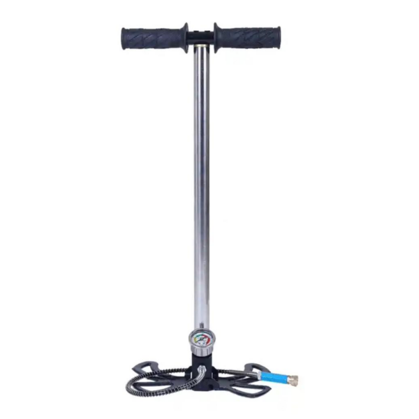 Насос ВД 3-х ступенчатый с большим манометром, складные ножки.