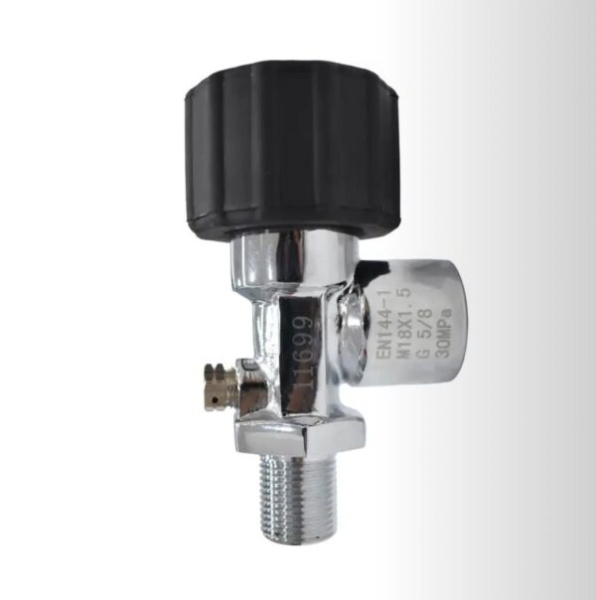 Вентиль для баллона ВД с клапаном (хром)